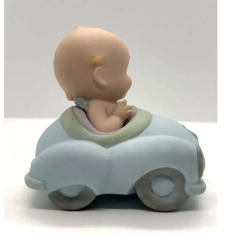 VTG 1993 Enesco, Rose O'Neill Porcelain Kewpie Doll, Driving Blue Car Figurine